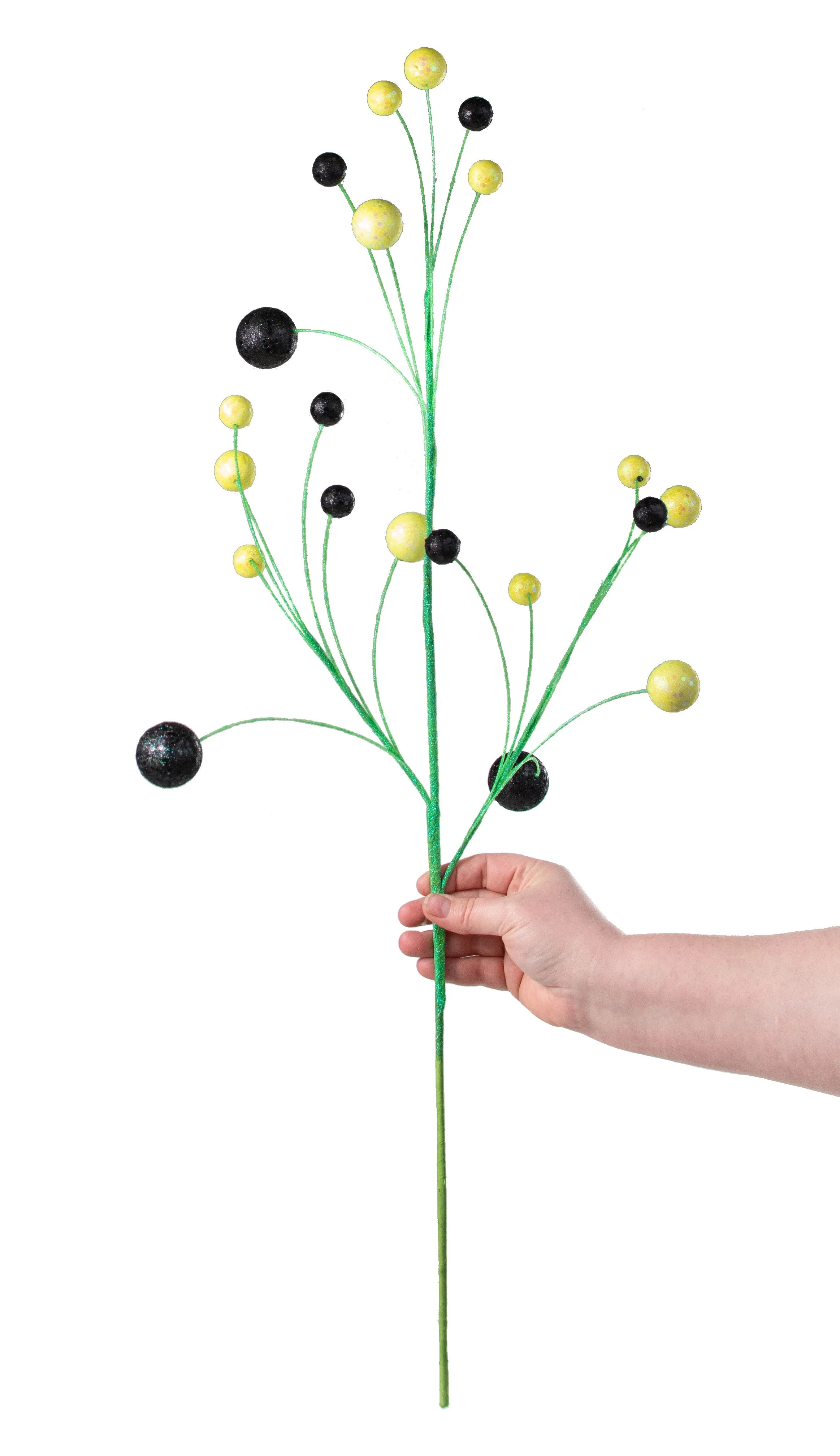 30" Glitter Ball Filler Spray: Yellow & Black