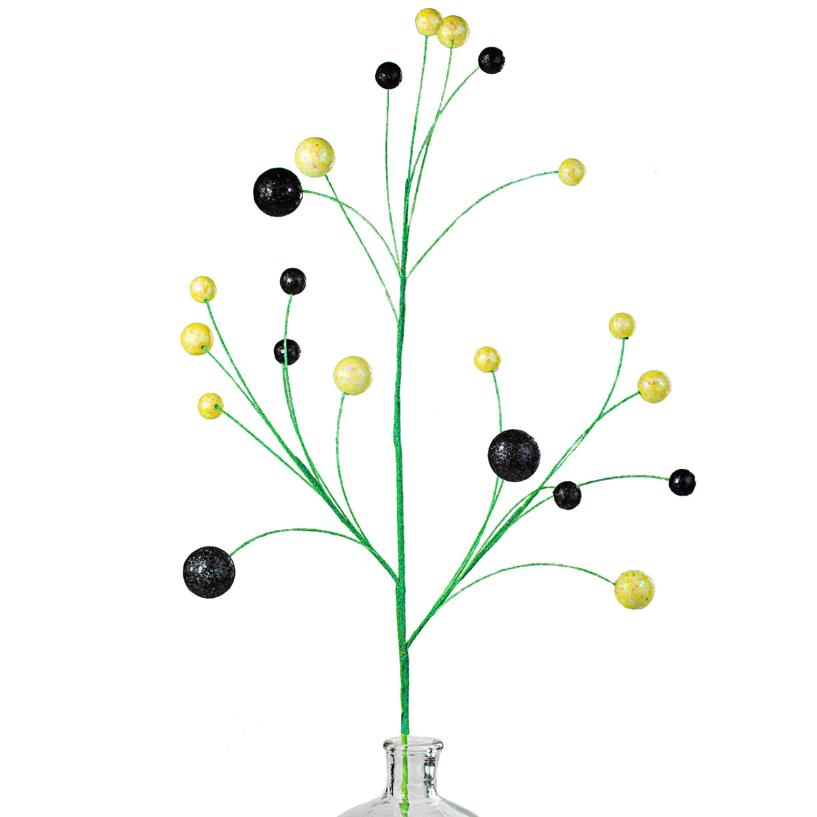 30" Glitter Ball Filler Spray: Yellow & Black