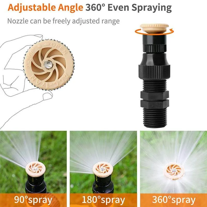 🔥360° Rotation Auto Irrigation System Garden Lawn Sprinkler Patio, Coverage Diameter 65ft