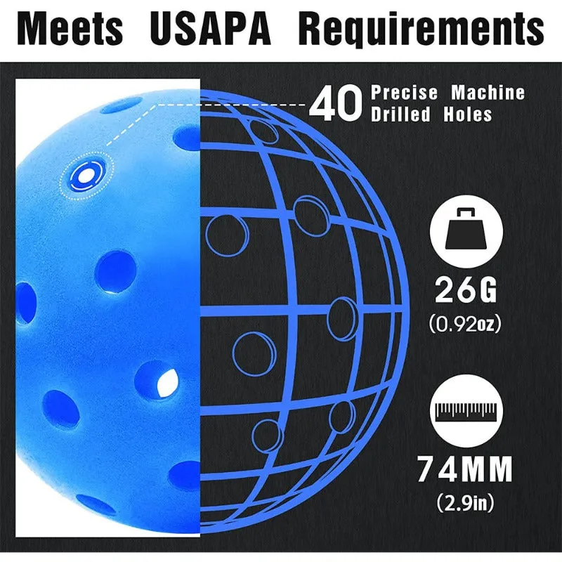 40 Hole 74MM Durable 26g Pickleball Balls With Excellent Bounce