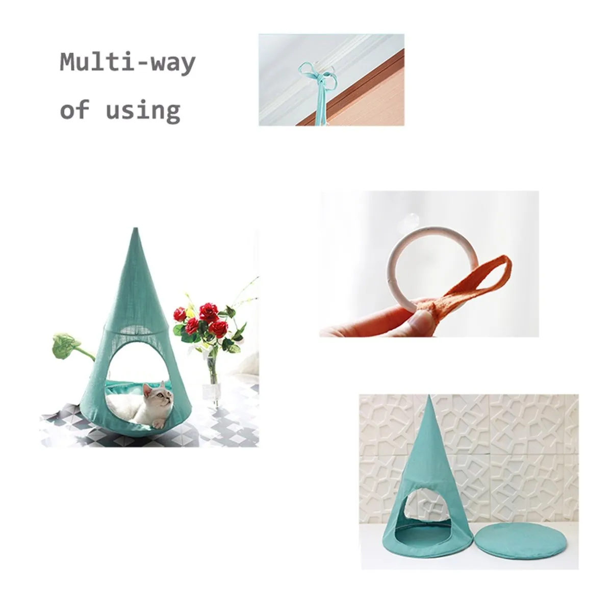 ALXDR Pet Cat Linen Sling Hammock