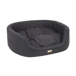 Amiplay Morgan Ellipse Dog Bed - Sleek Black Design for Ultimate Comfort