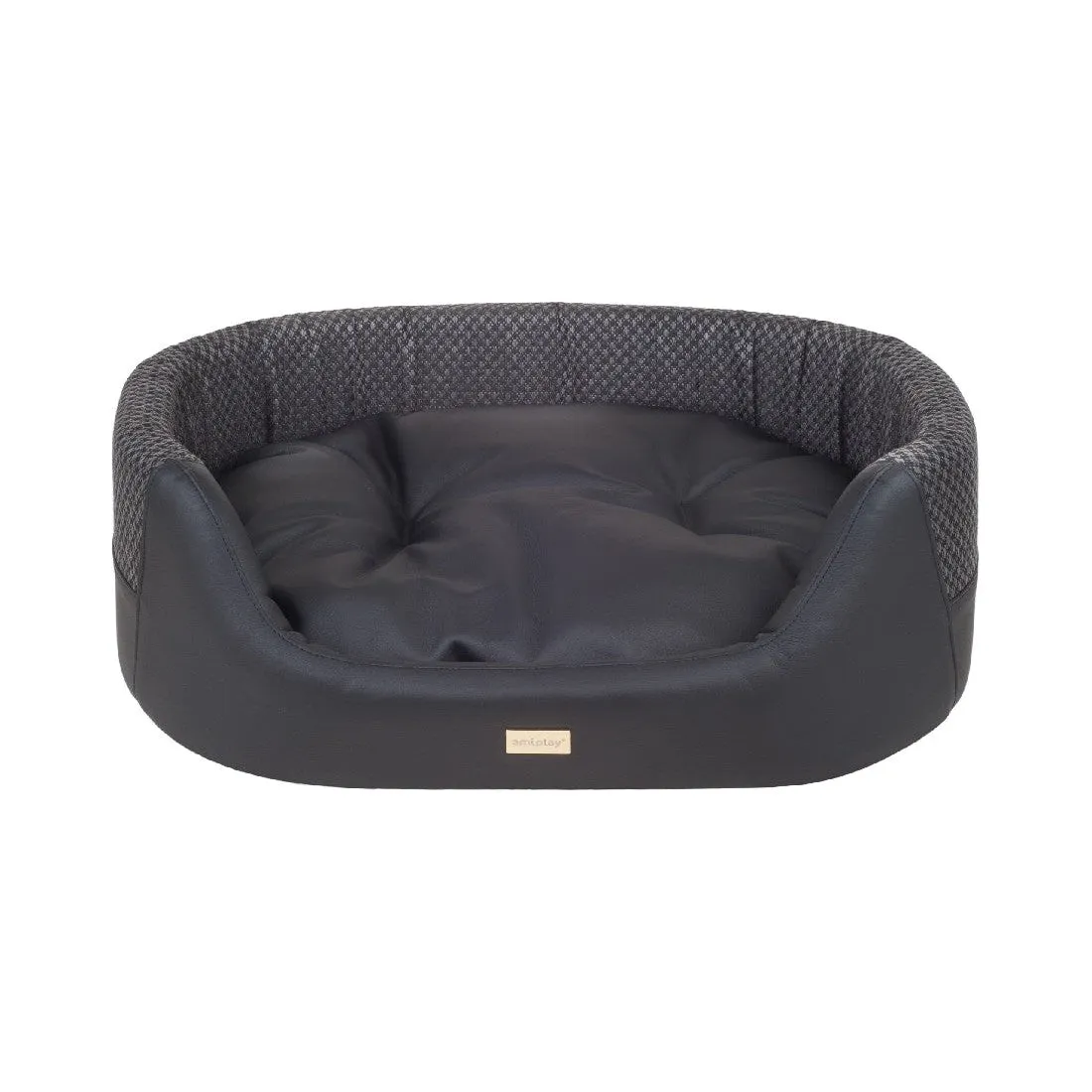 Amiplay Morgan Ellipse Dog Bed - Sleek Black Design for Ultimate Comfort