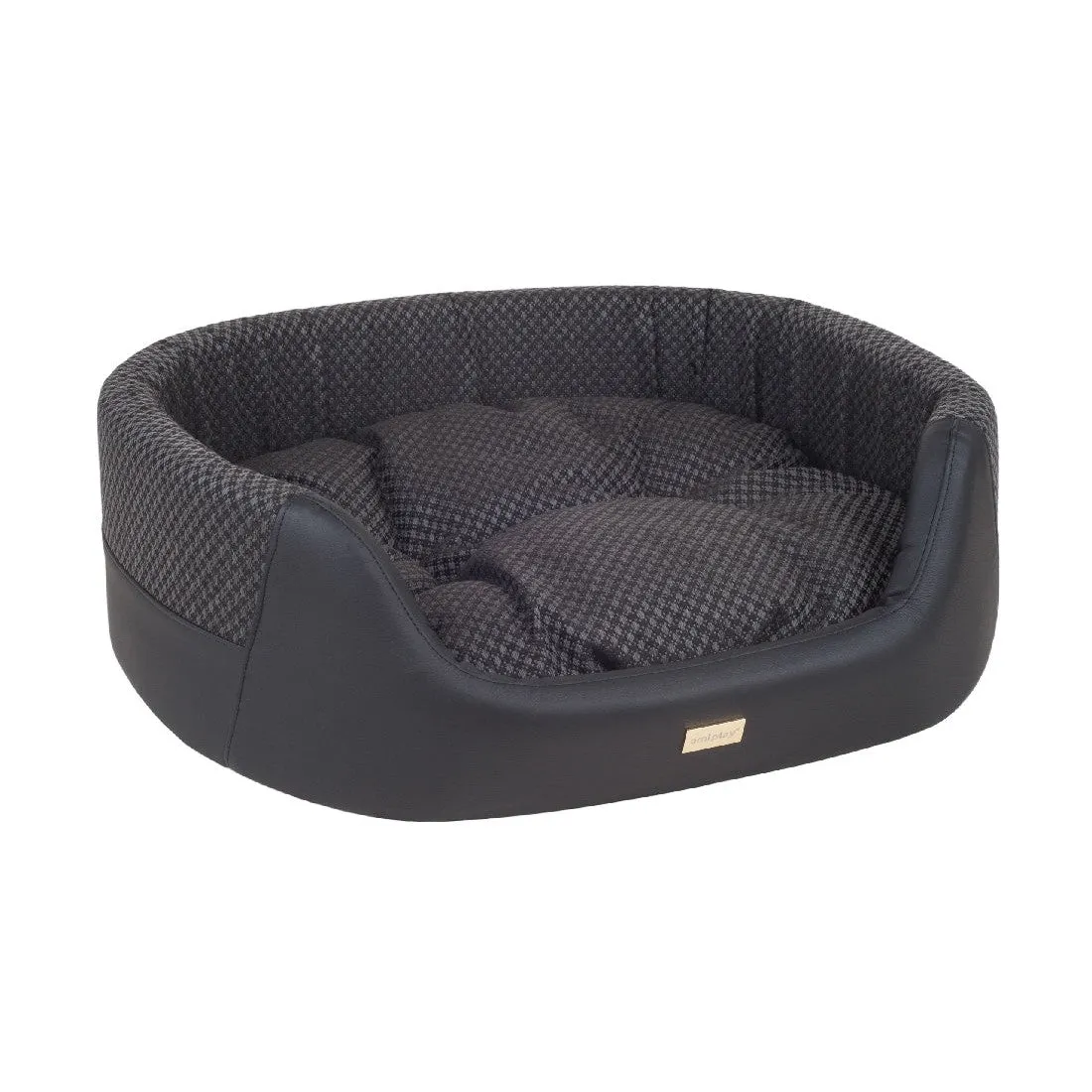 Amiplay Morgan Ellipse Dog Bed - Sleek Black Design for Ultimate Comfort