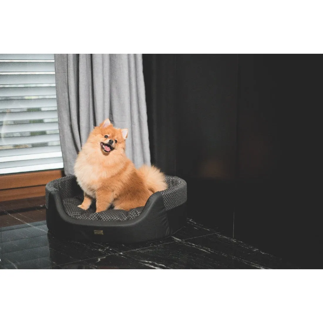 Amiplay Morgan Ellipse Dog Bed - Sleek Black Design for Ultimate Comfort