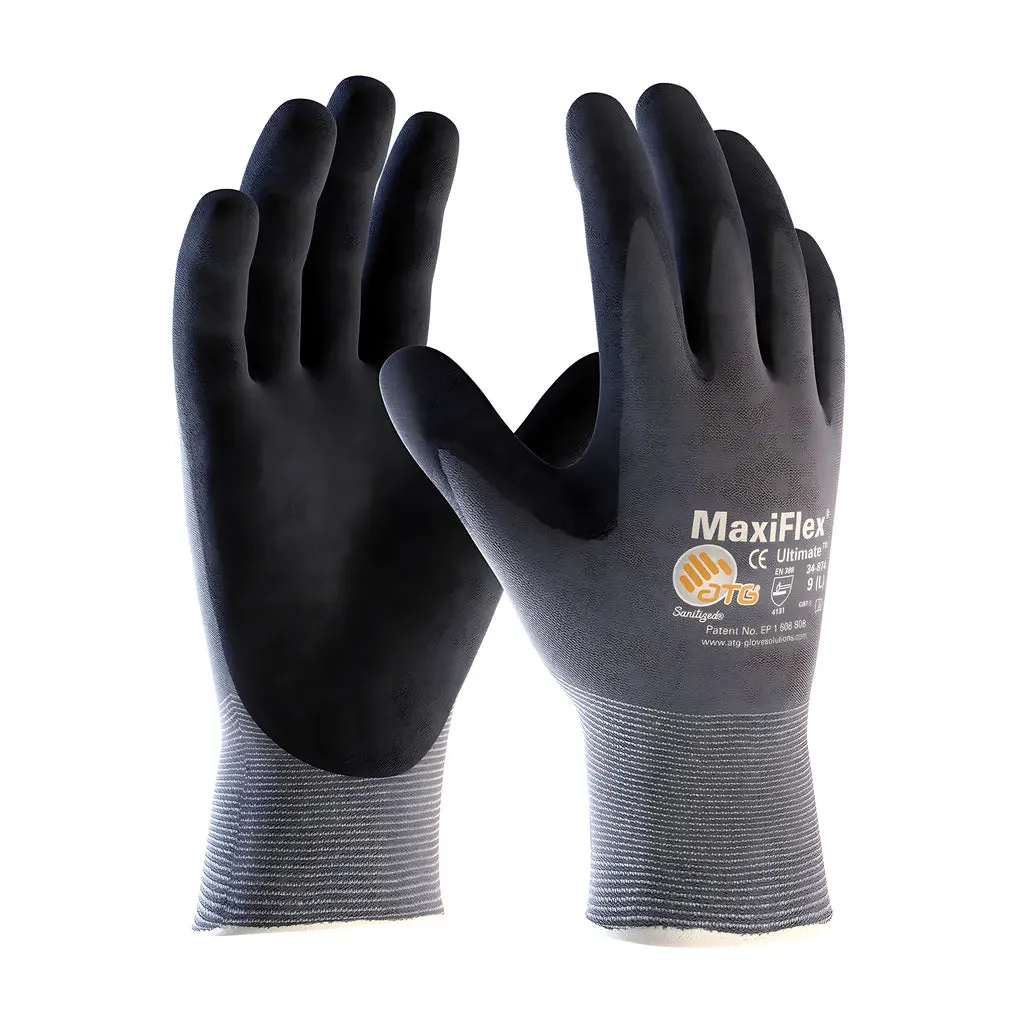 ATG 34-874V/XL Seamless Knit Nylon / Elastane Glove with Nitrile Coated MicroFoam Grip on Palm & Fingers - Vend-Ready