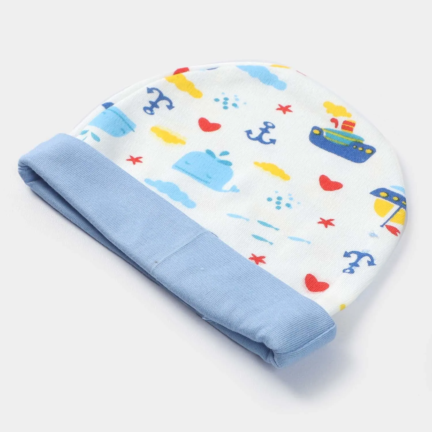 Cap Fish Print W. Blue | 0-3M
