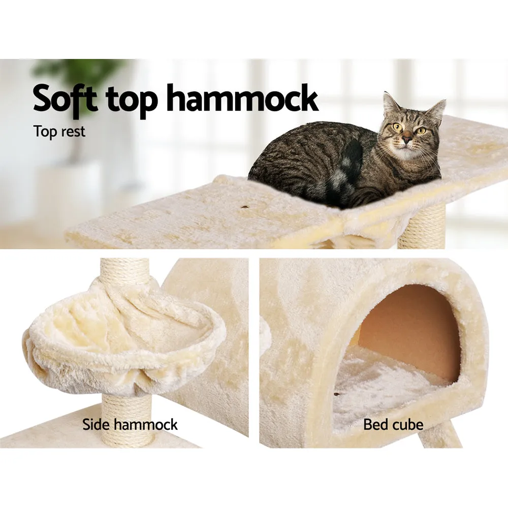 Cat Tree Trees Scratching Post Scratcher Condo Tower House Bed Beige 100cm