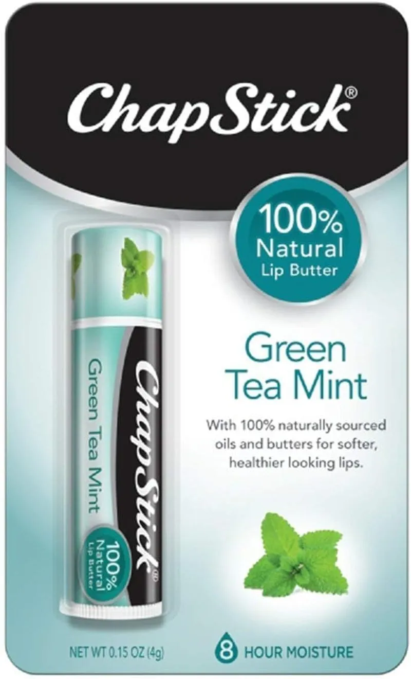 Chapstick 100% Natural Lip Butter, Green Tea Mint, 0.15 Oz