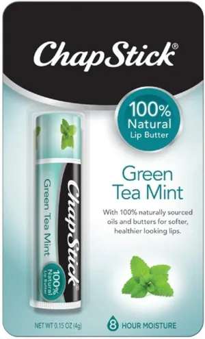 Chapstick 100% Natural Lip Butter, Green Tea Mint, 0.15 Oz