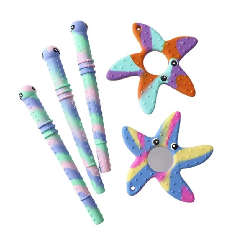 Children's fruit teether silicone cactus chew stick baby teeth chew stick decompression toy autism relief