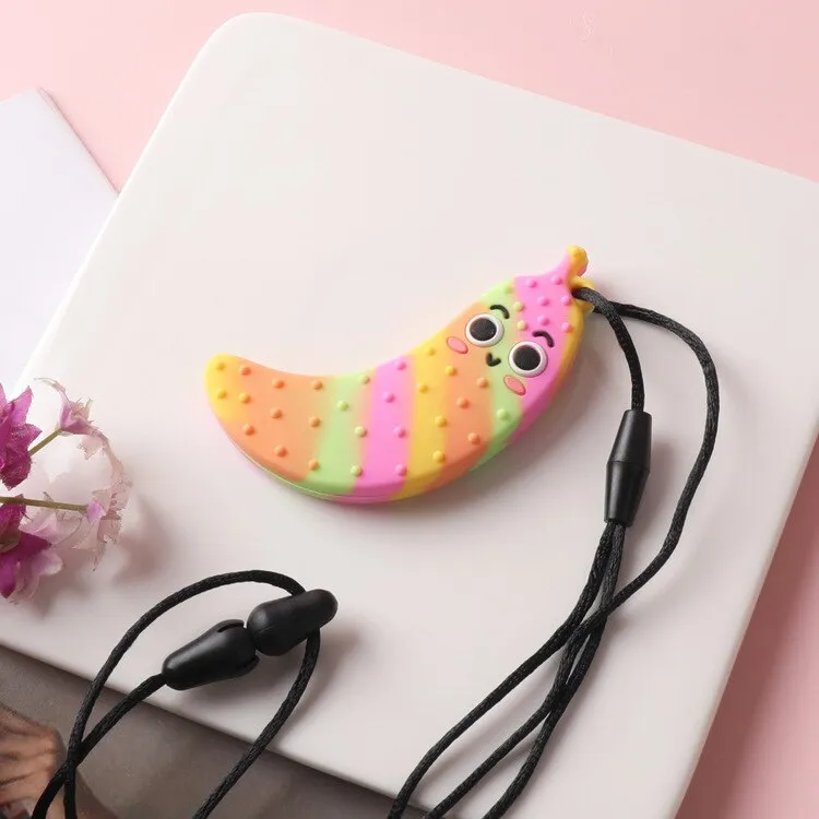 Children's fruit teether silicone cactus chew stick baby teeth chew stick decompression toy autism relief
