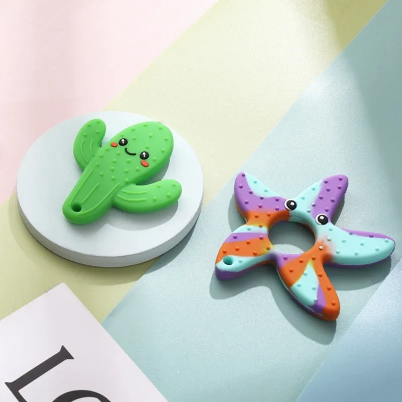 Children's fruit teether silicone cactus chew stick baby teeth chew stick decompression toy autism relief