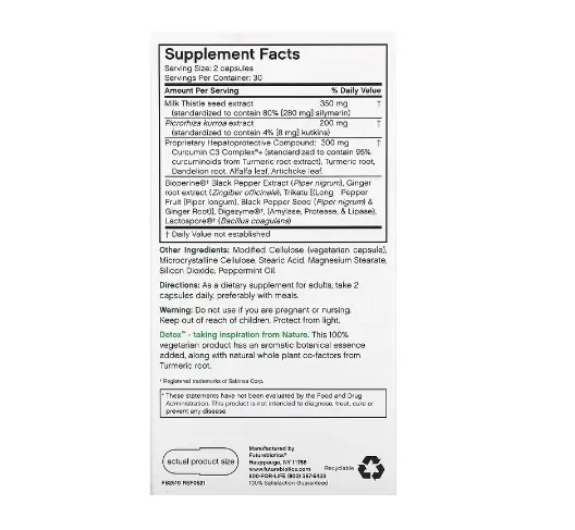 Daily Liver Support 60 Capsules Detox FutureBiotics