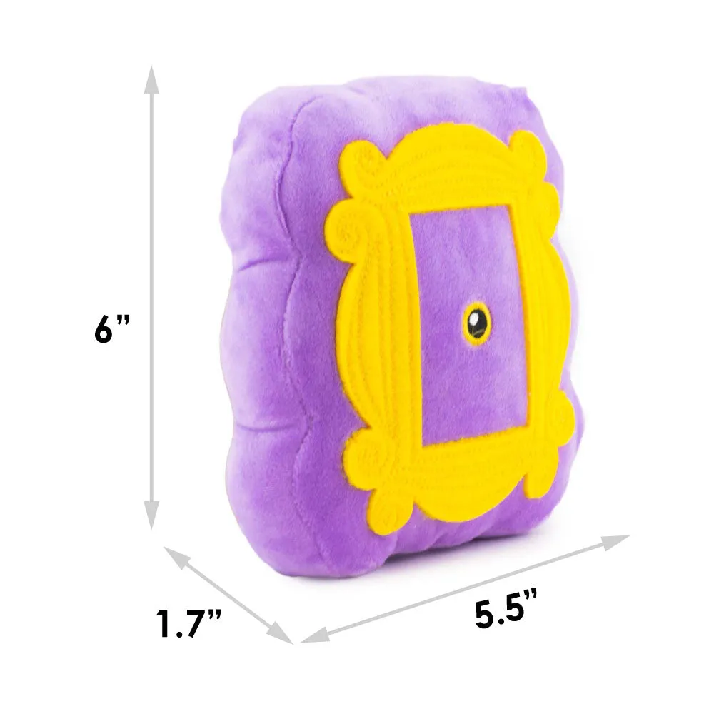Dog Toy Squeaker Plush - Friends Monica's Peephole Frame Purple Yellows by Buckle-Down