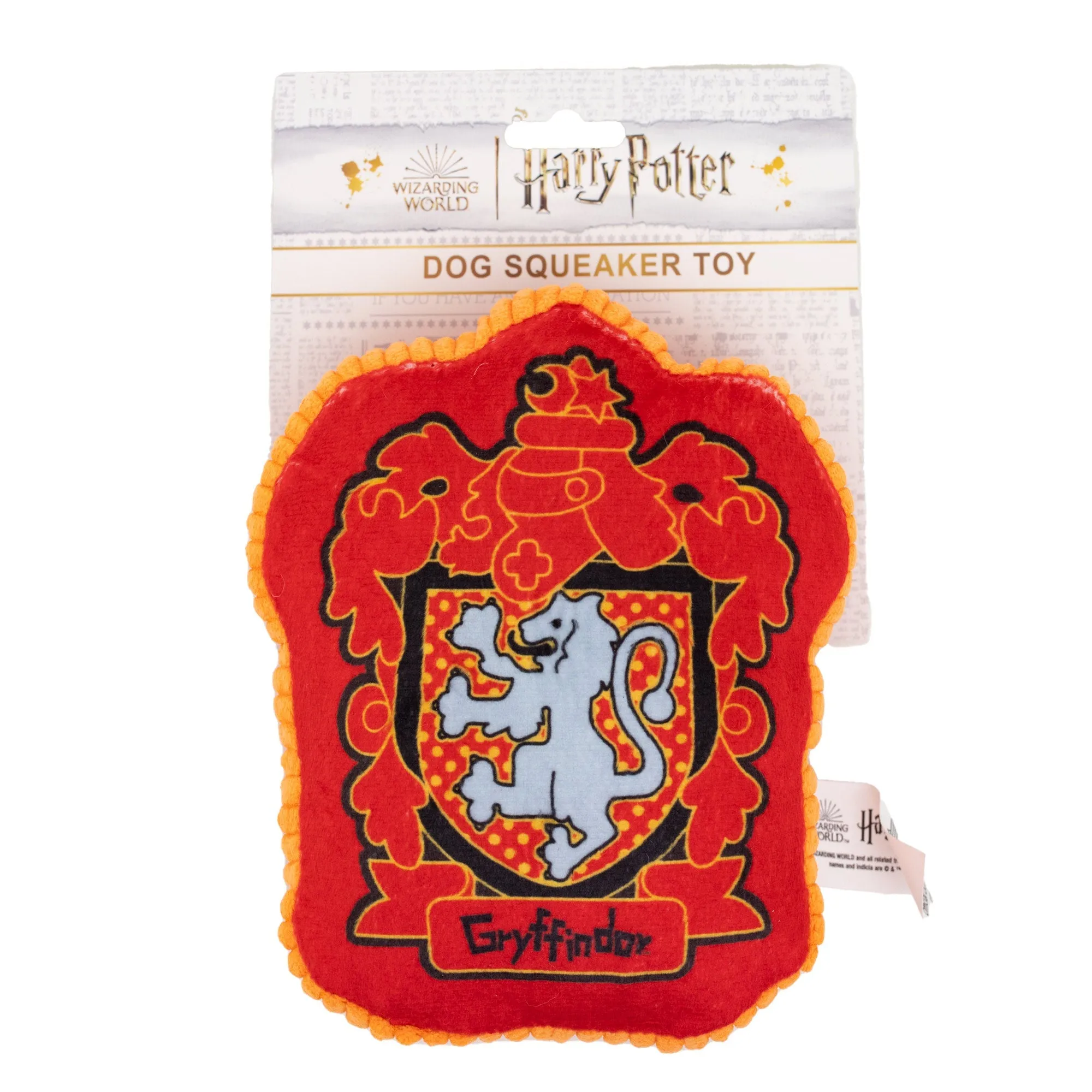 Dog Toy Squeaker Plush - Harry Potter Gryffindor Lion Charm Crest Red by Buckle-Down