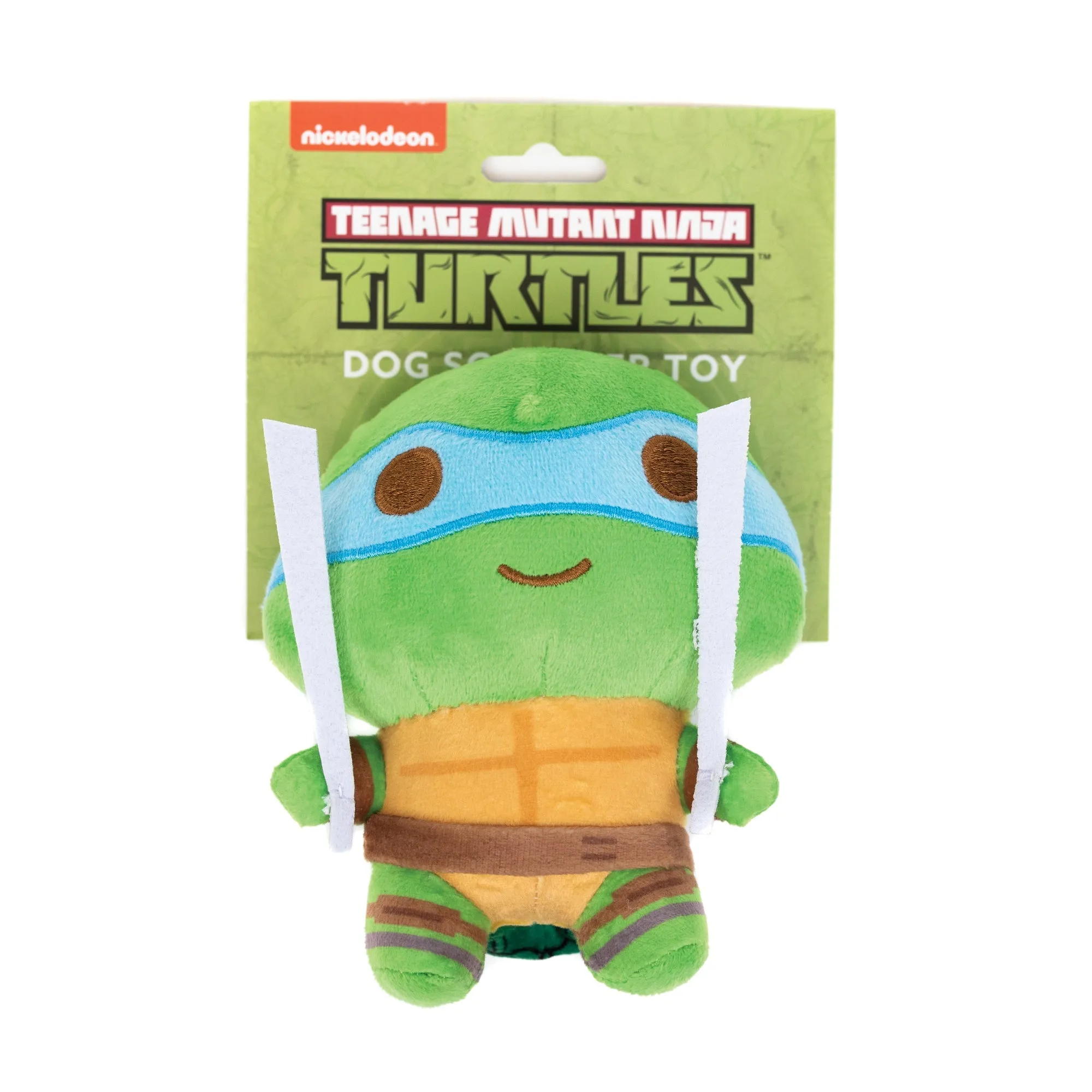 Dog Toy Squeaker Plush - Teenage Mutant Ninja Turtles Leonardo Full Body Sword Pose Blue by Buckle-Down
