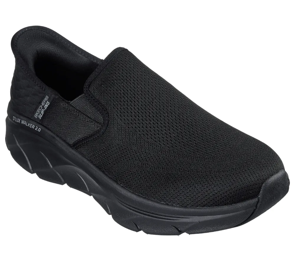 Espadrile sport, barbati, SKECHERS SLIP-INS D'LUX WALKER-REELER 232463-BBK negru, textil