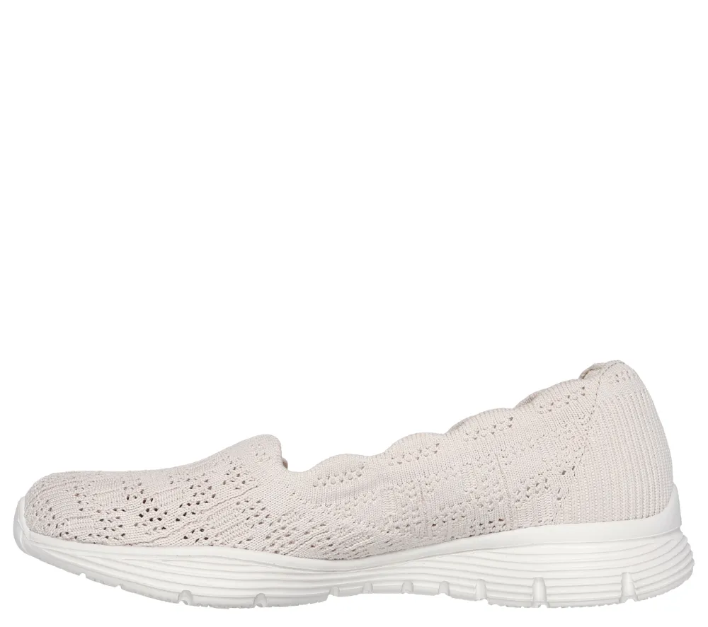 Espadrile sport, dama, SKECHERS SEAGER-HIGHERSELF 158867-NAT crem, textil
