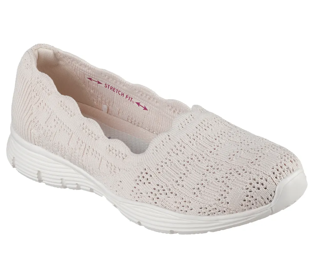 Espadrile sport, dama, SKECHERS SEAGER-HIGHERSELF 158867-NAT crem, textil