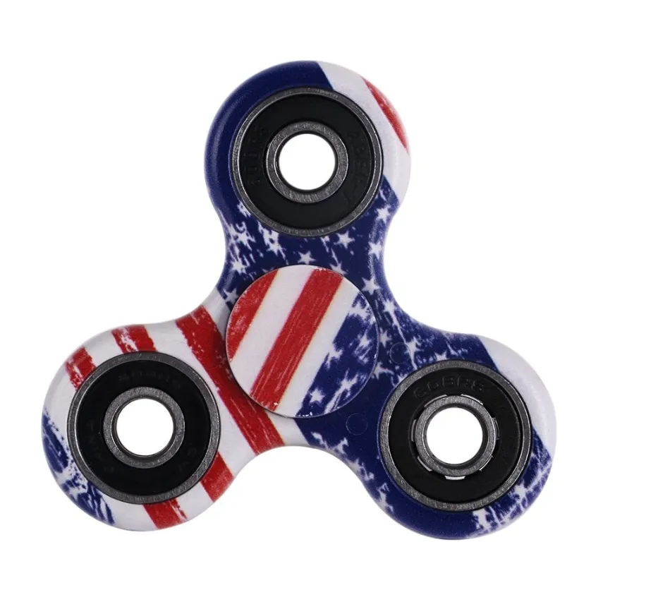 Fidget Toy Hand Spinner America flag Stress Reducer Relieve Anxiety and Boredom