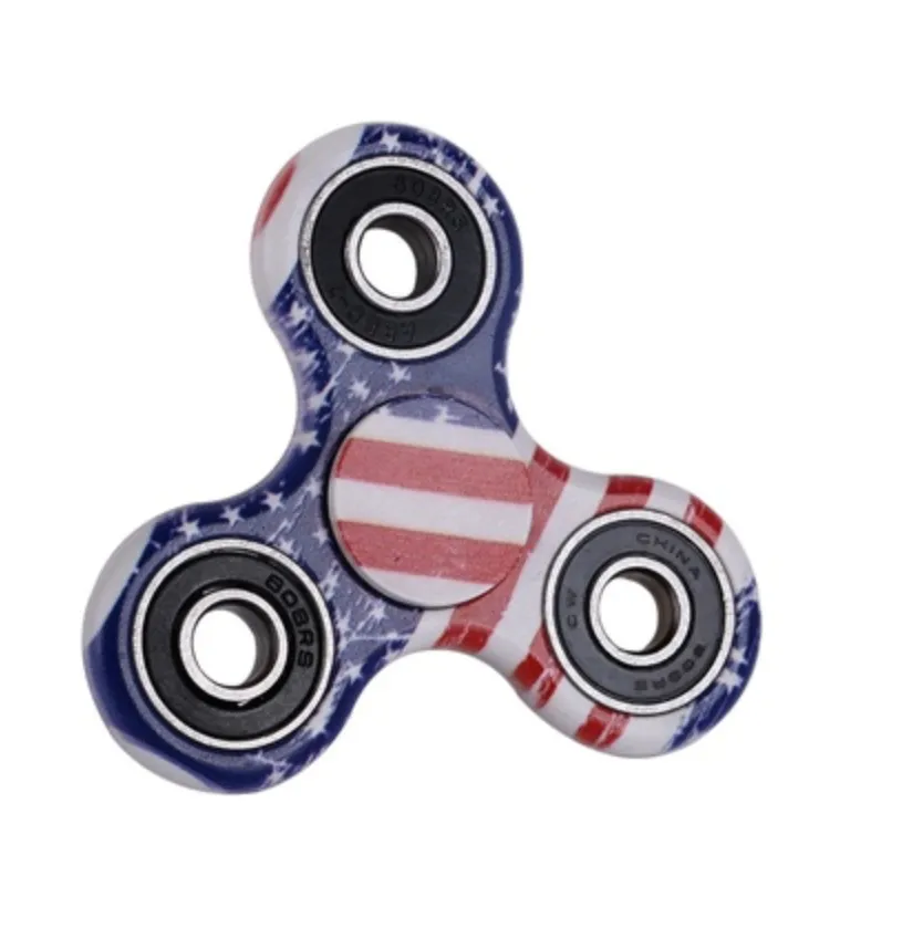 Fidget Toy Hand Spinner America flag Stress Reducer Relieve Anxiety and Boredom