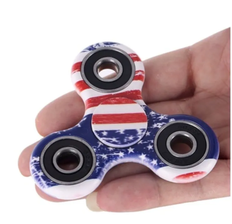 Fidget Toy Hand Spinner America flag Stress Reducer Relieve Anxiety and Boredom