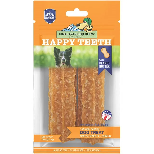 Himalayan Pet Happy Teeth Peanut Butter Flavor Dental Dog Treat 2-Pack