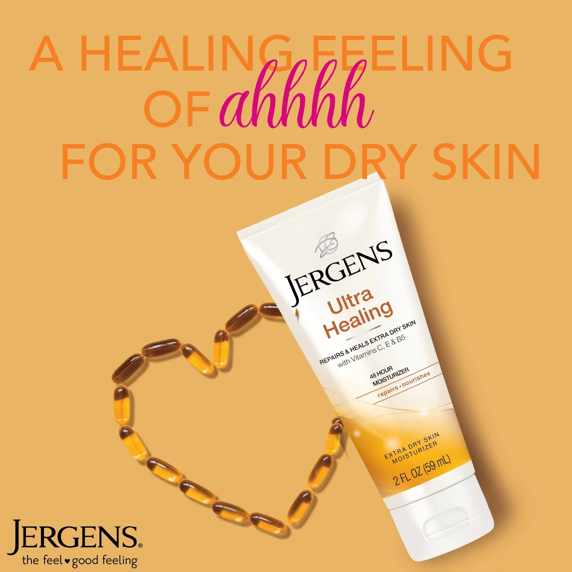 Jergens Hand and Body Lotion, Ultra Healing Dry Skin Moisturizing Body Lotion, 2 Oz
