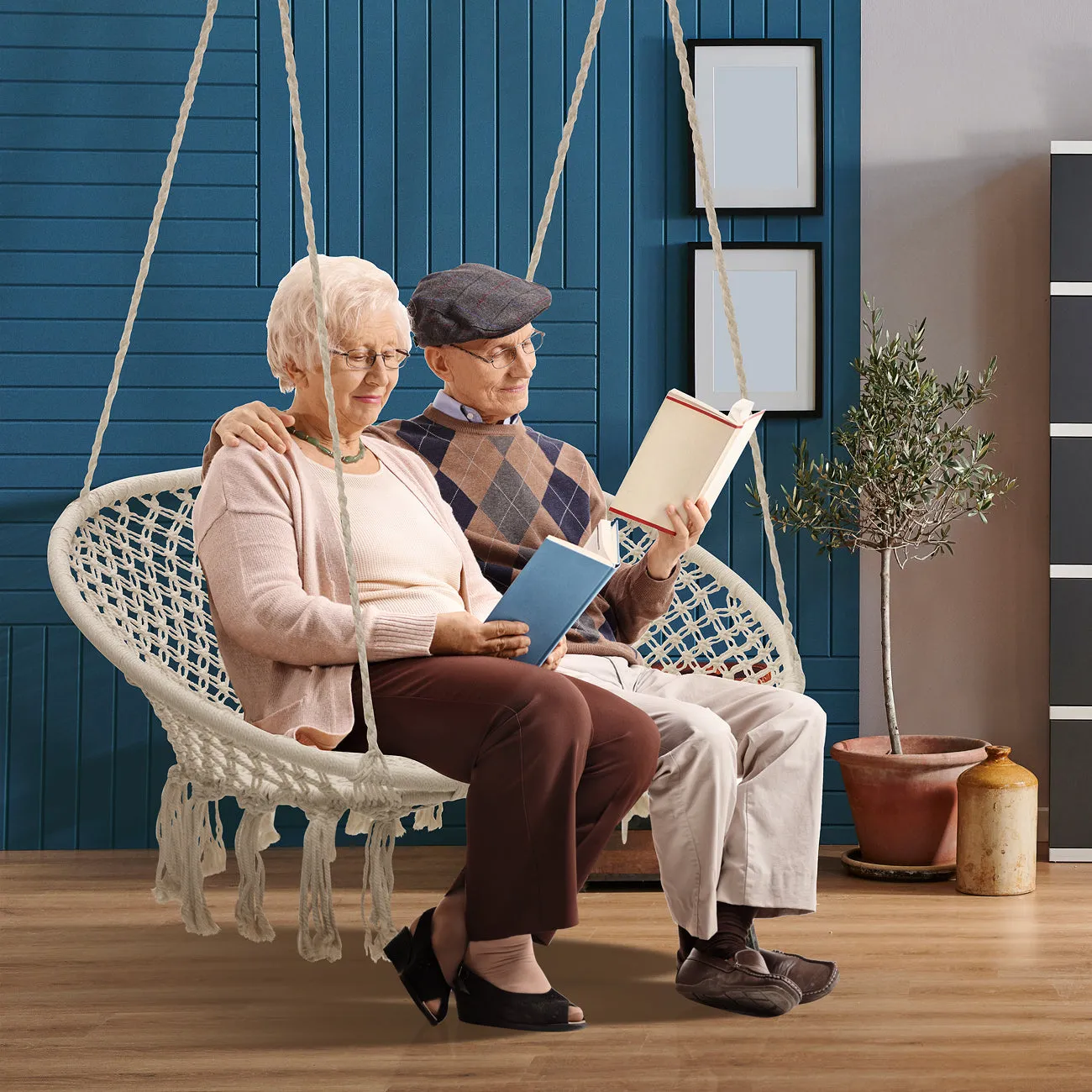 Macramé Double Bench Swing