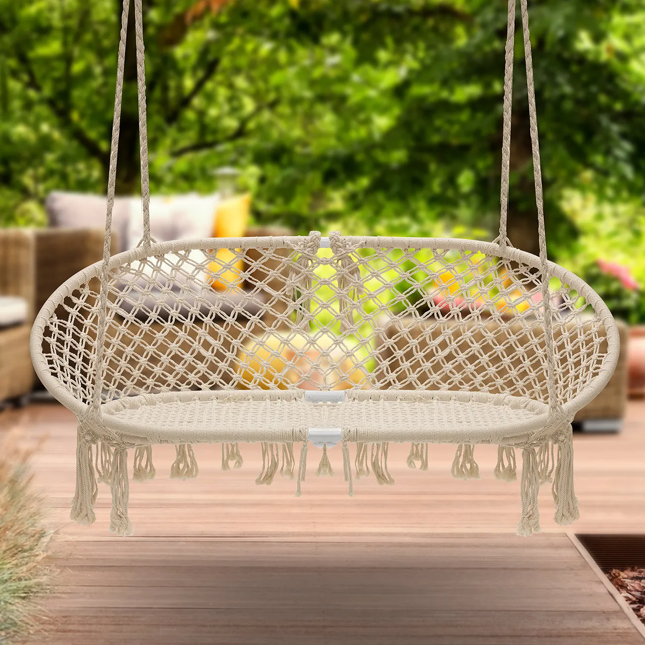 Macramé Double Bench Swing