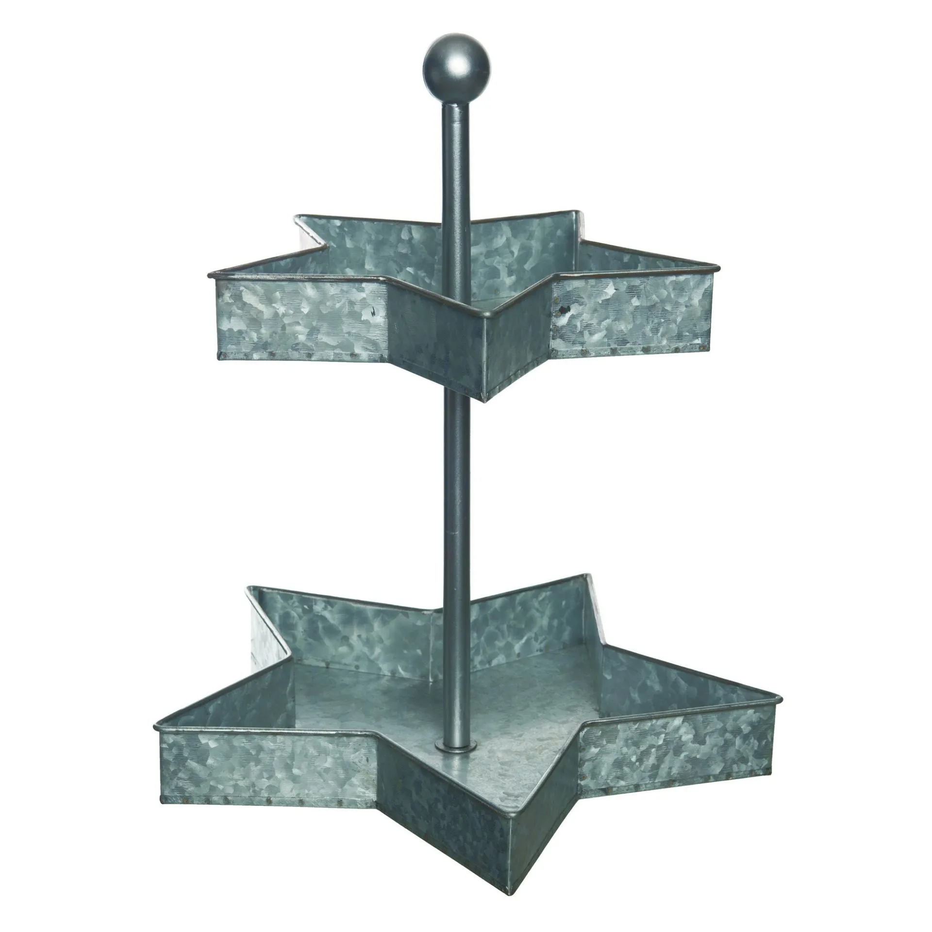 Metal 2 Tiered Star Decor Tray