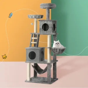 Multi-Level 169cm Cat Tree - Sisal, Rattan, Wood | i.Pet