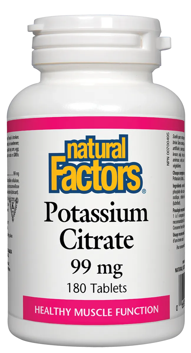 Natural Factors Potassium Citrate (99mg) (180 Tablets)