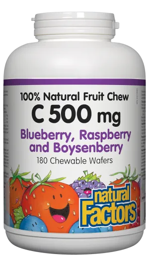 Natural Factors Vitamin C Chewables Blueb/Rasp/Boysenberry (180 Tabs)