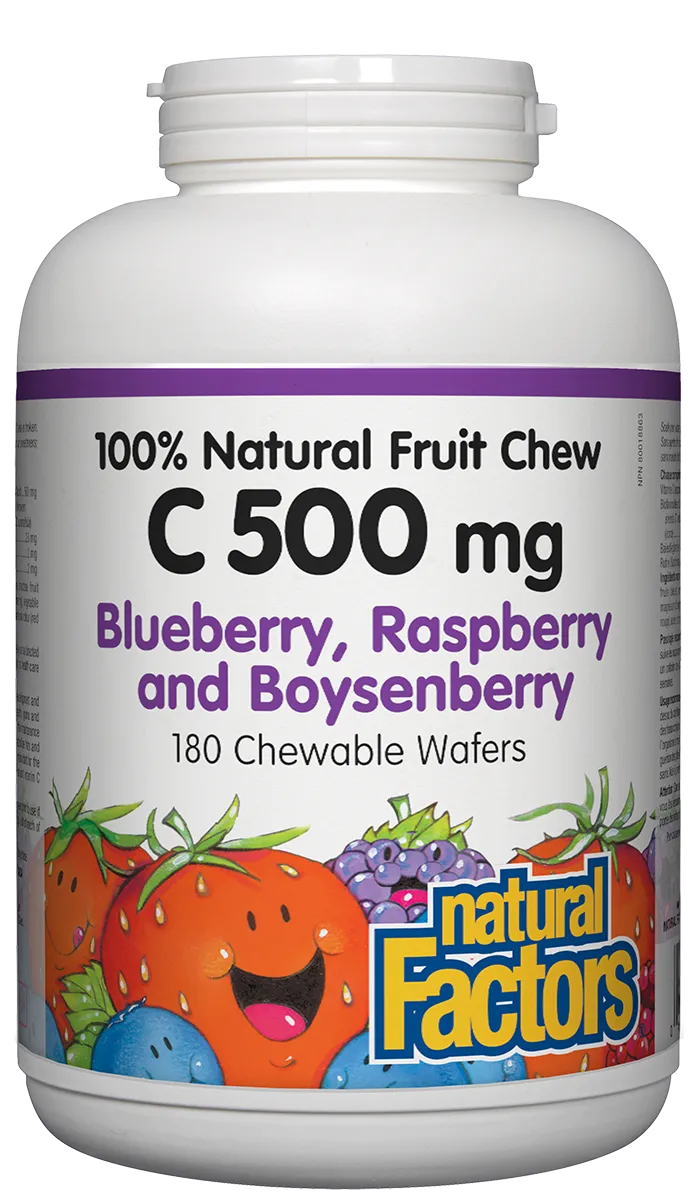 Natural Factors Vitamin C Chewables Blueb/Rasp/Boysenberry (180 Tabs)