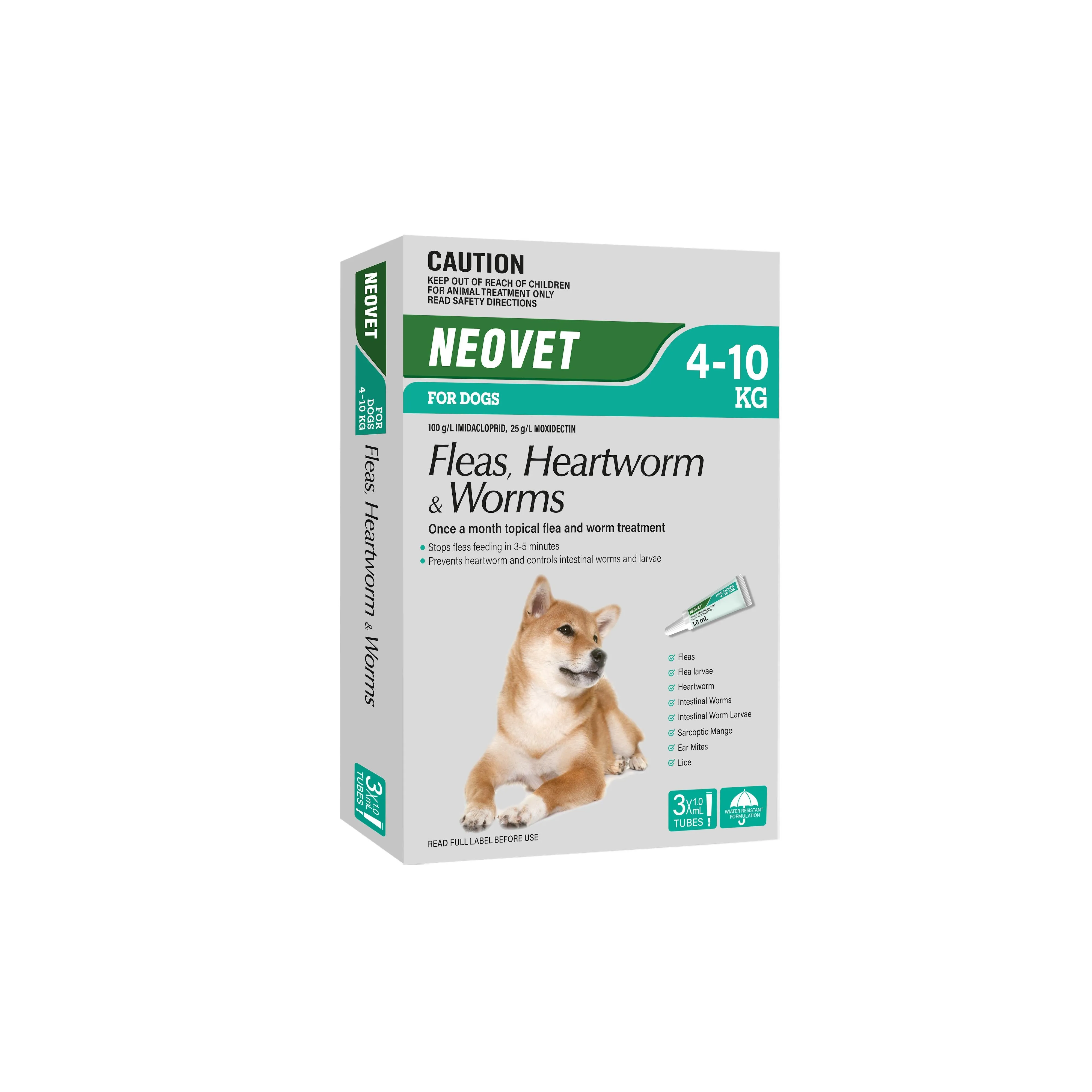 Neovet Flea Heartworm and Worming Treatment for Medium Dogs 3 Pack