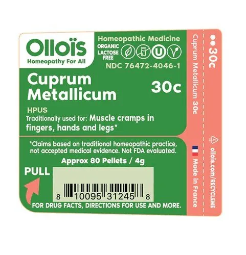 Ollois Homeopathics Cuprum Metallicum 30c Organic & Lactose-Free 80 Pellet