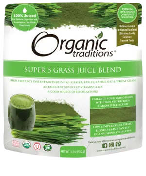 Organic Traditions Super 5 Grass Juice Blend (150g)