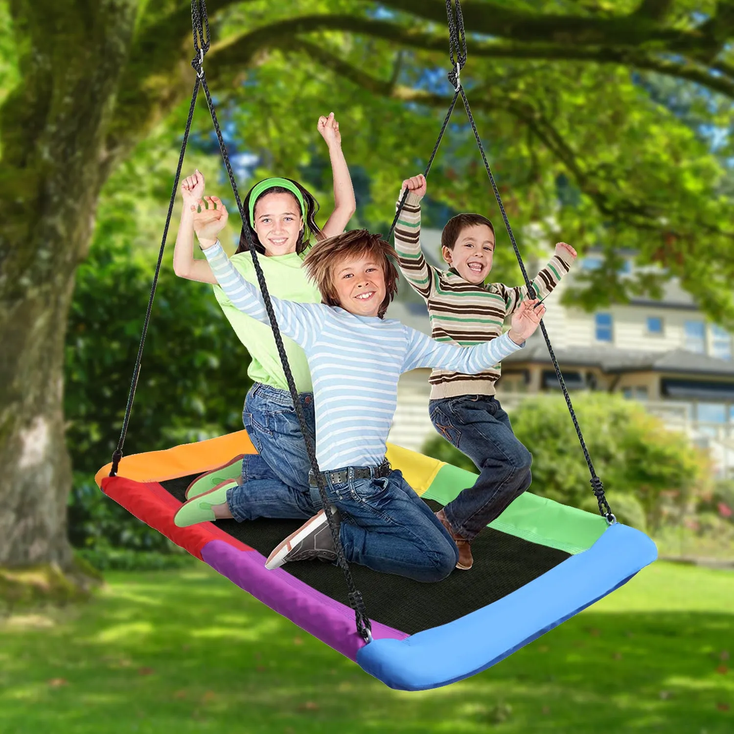 Saucer swing for backyard