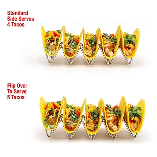 Taco Holders Set 2 Stainless Steel 4 to 5 Tacos 5 Styles 2lbdepot