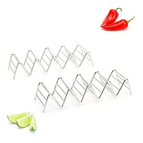 Taco Holders Set 2 Stainless Steel 4 to 5 Tacos 5 Styles 2lbdepot