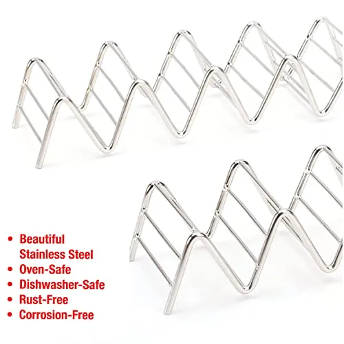 Taco Holders Set 2 Stainless Steel 4 to 5 Tacos 5 Styles 2lbdepot