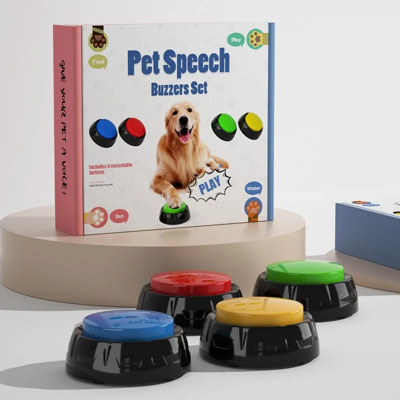 Talkative Tails: Recordable Pet Training Buttons for Interactive Pet Play!