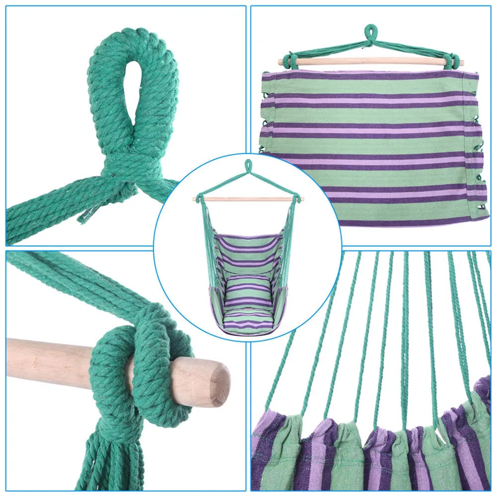 THBOXES Hanging Rope Chair Wear-Resistant Excellent Bearing Capacity Cotton Canvas Chair