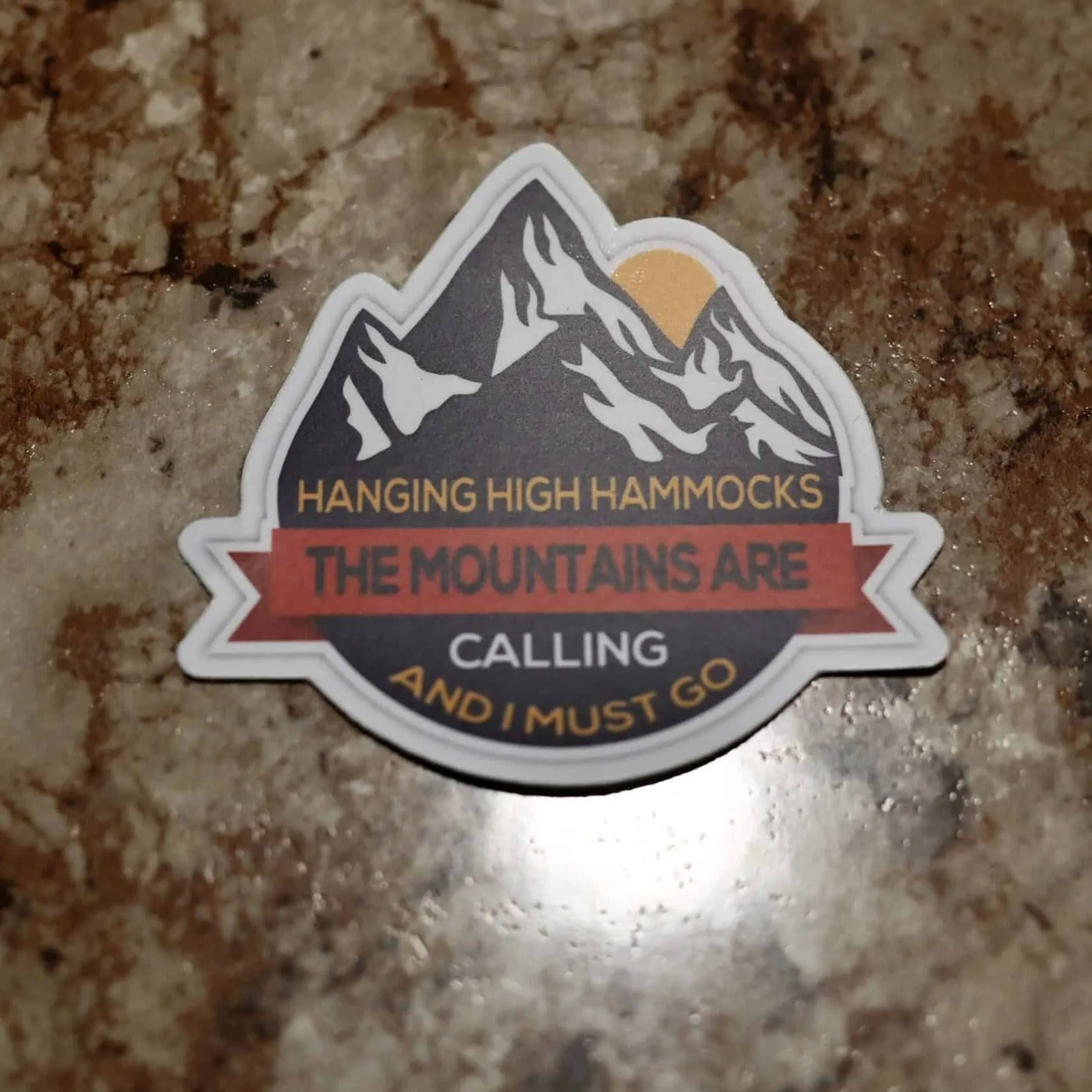 The Mountains Are Calling Sticker- Hanging High Hammocks- Large and Small