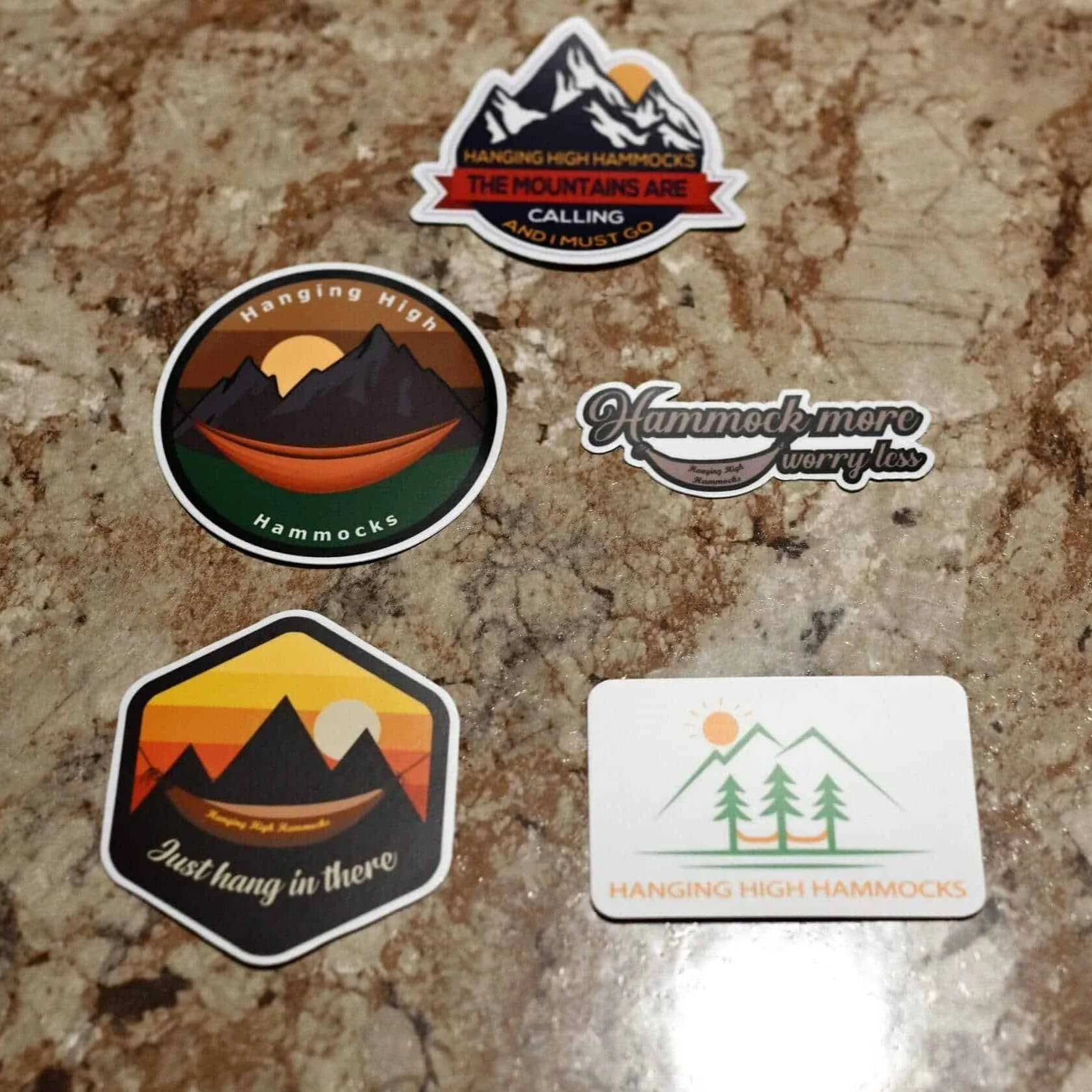 The Mountains Are Calling Sticker- Hanging High Hammocks- Large and Small