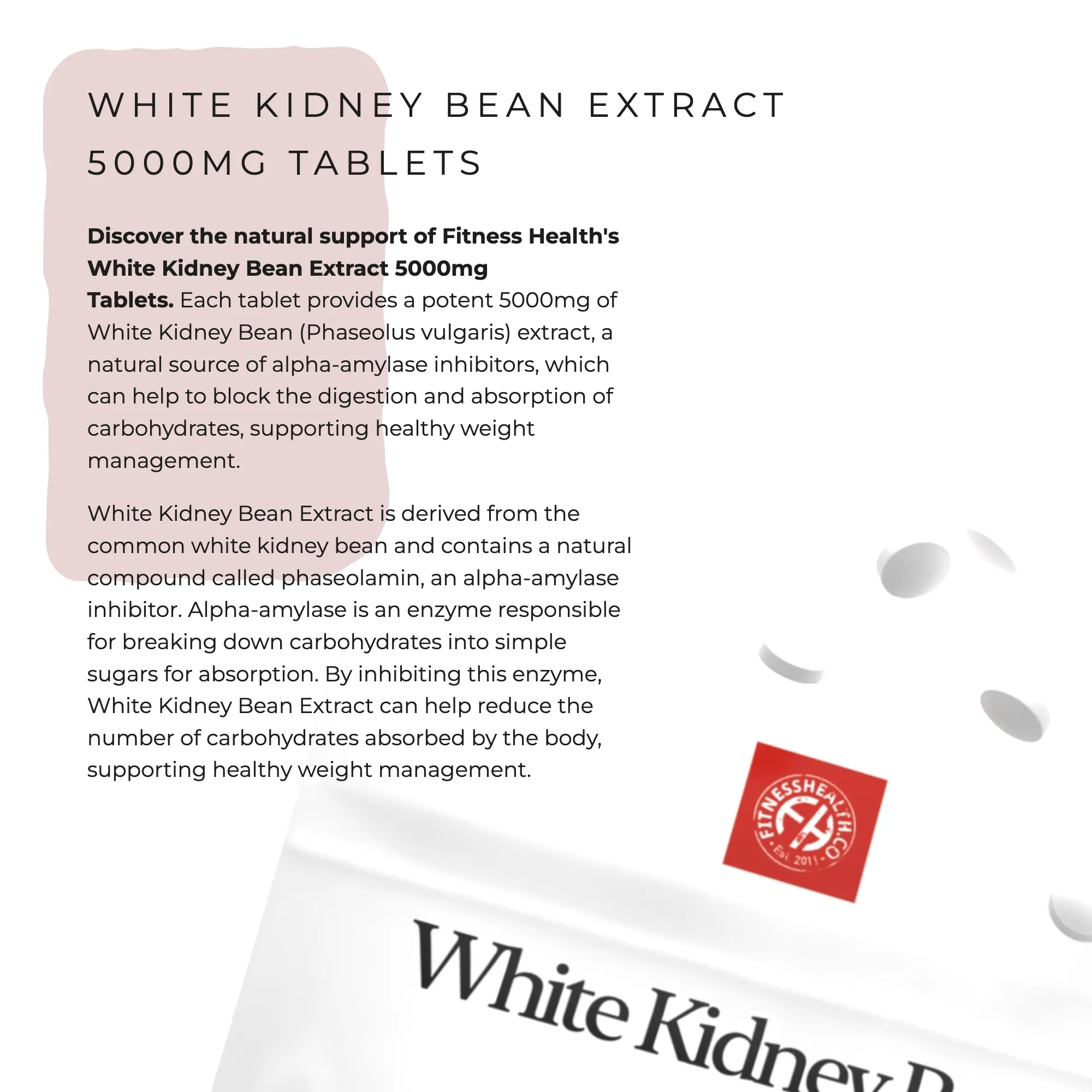 White Kidney Bean Extract 5000mg Tablets